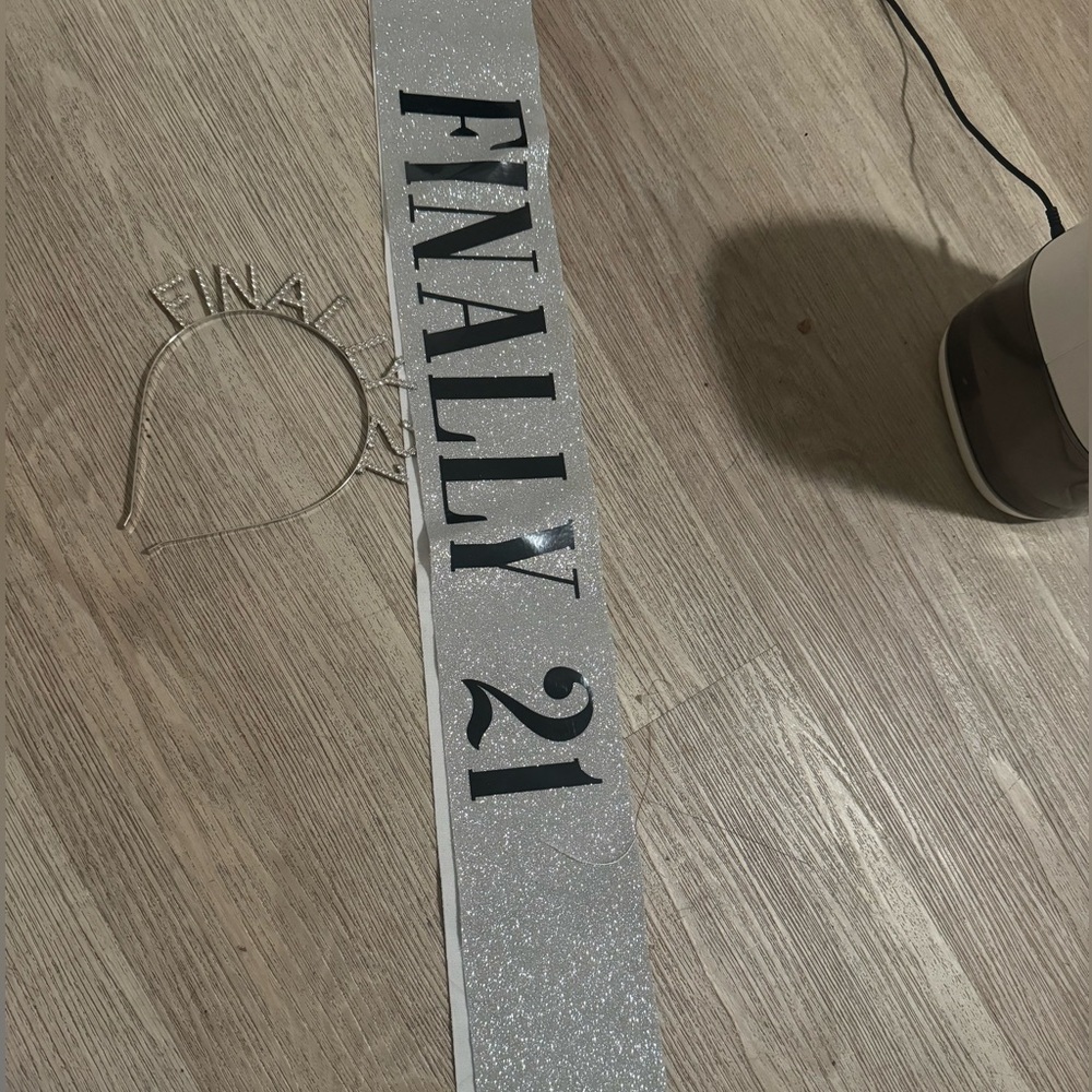 Finally 21 sash and crown set in silver birthday 21st bday